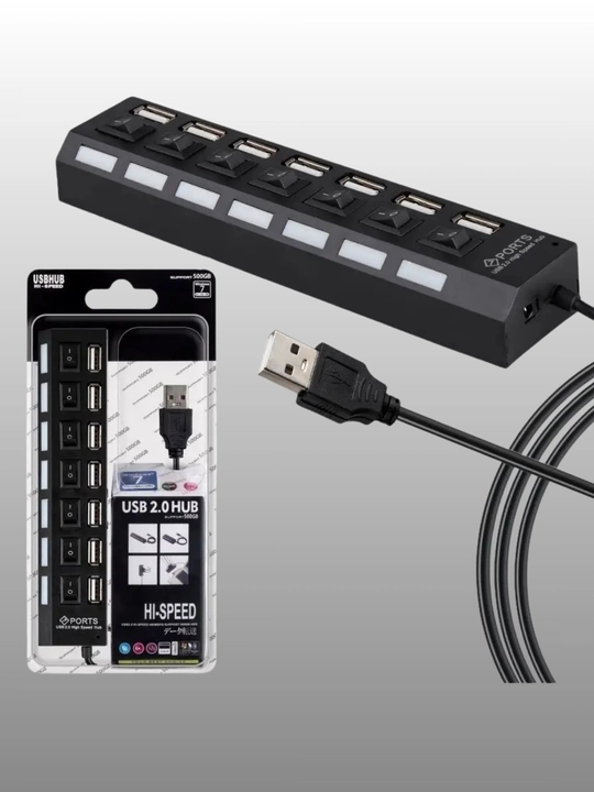 USB-КОНЦЕНТРАТОР. Разъем с 7 портами USB - быстрый, удобный и легкий концентратор 480 МБ/с