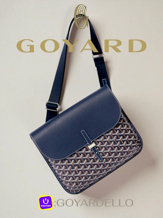 Erkaklar uchun yelkama sumka Goyard, cross body barsetkasi vip stil oq ko'k qora so'vg'a