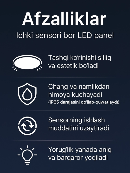LED, панель, 18W/24W с датчиком движения, IP65, 6500K, высокая чувствительность, ELIPS-MS
