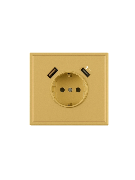 Venus розетка USB и Type-C, золотой цвет, настенный модуль зарядки PRIME