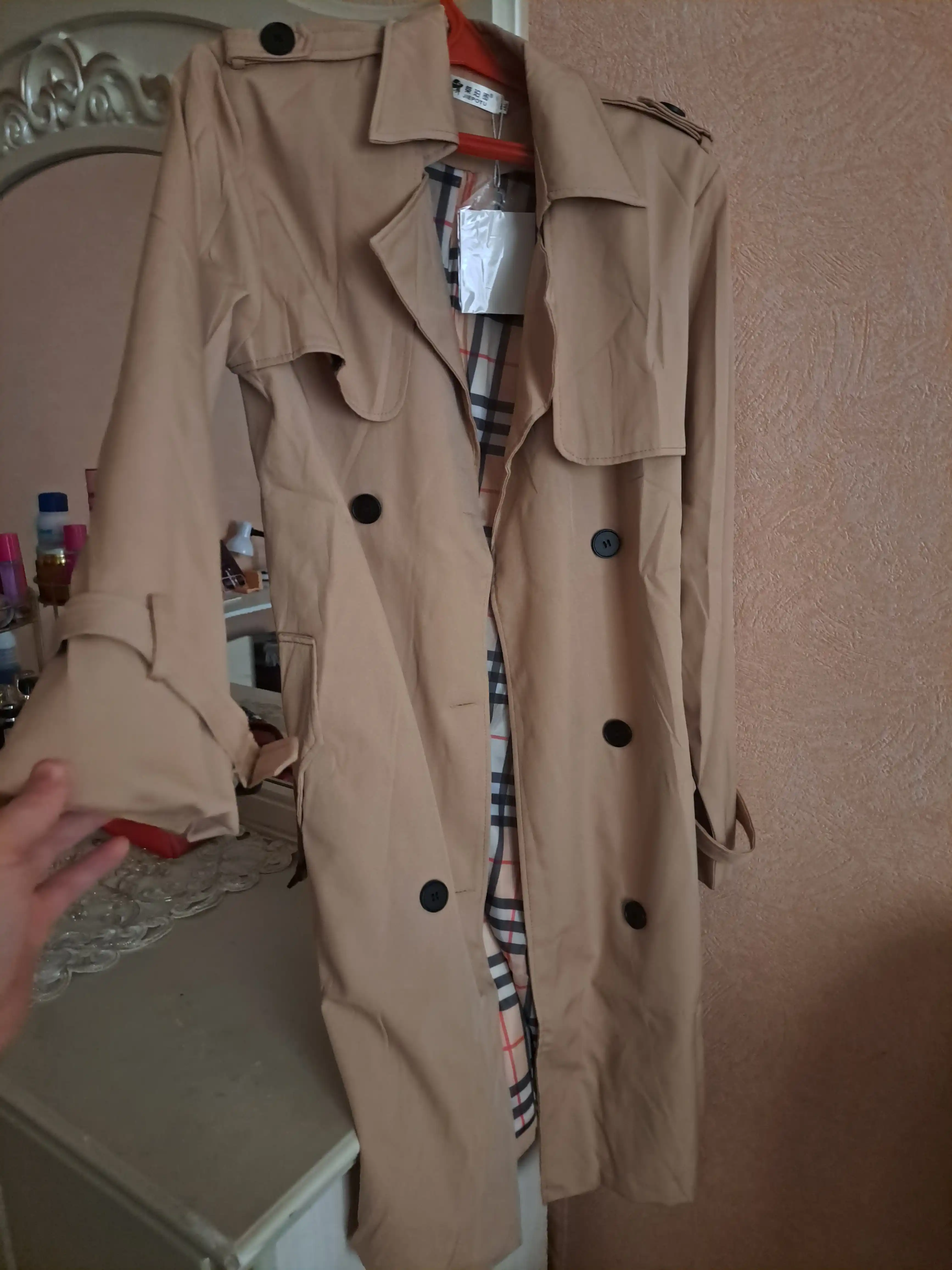 Ayollar uchun o‘rta uzunlikdagi trench plash, M–4XL — ELLY FASHION