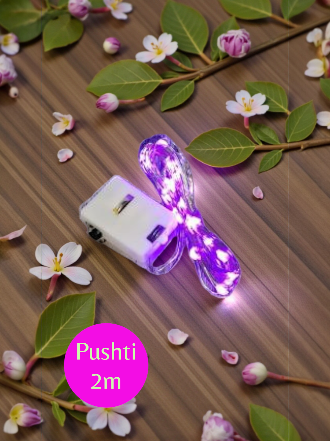 Батарейная LED гирлянда “Rosa”, 2 метра — 3 цвета: синий, красный, розовый - 