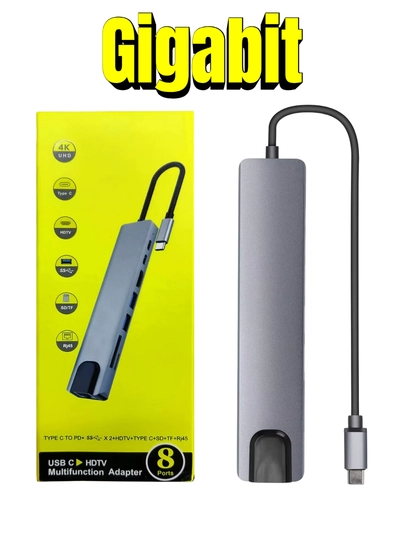 Type-C to Хаб USB-C Hub 8-в-1 / 3-в-1 Type-C LAN, Type-C HDMI