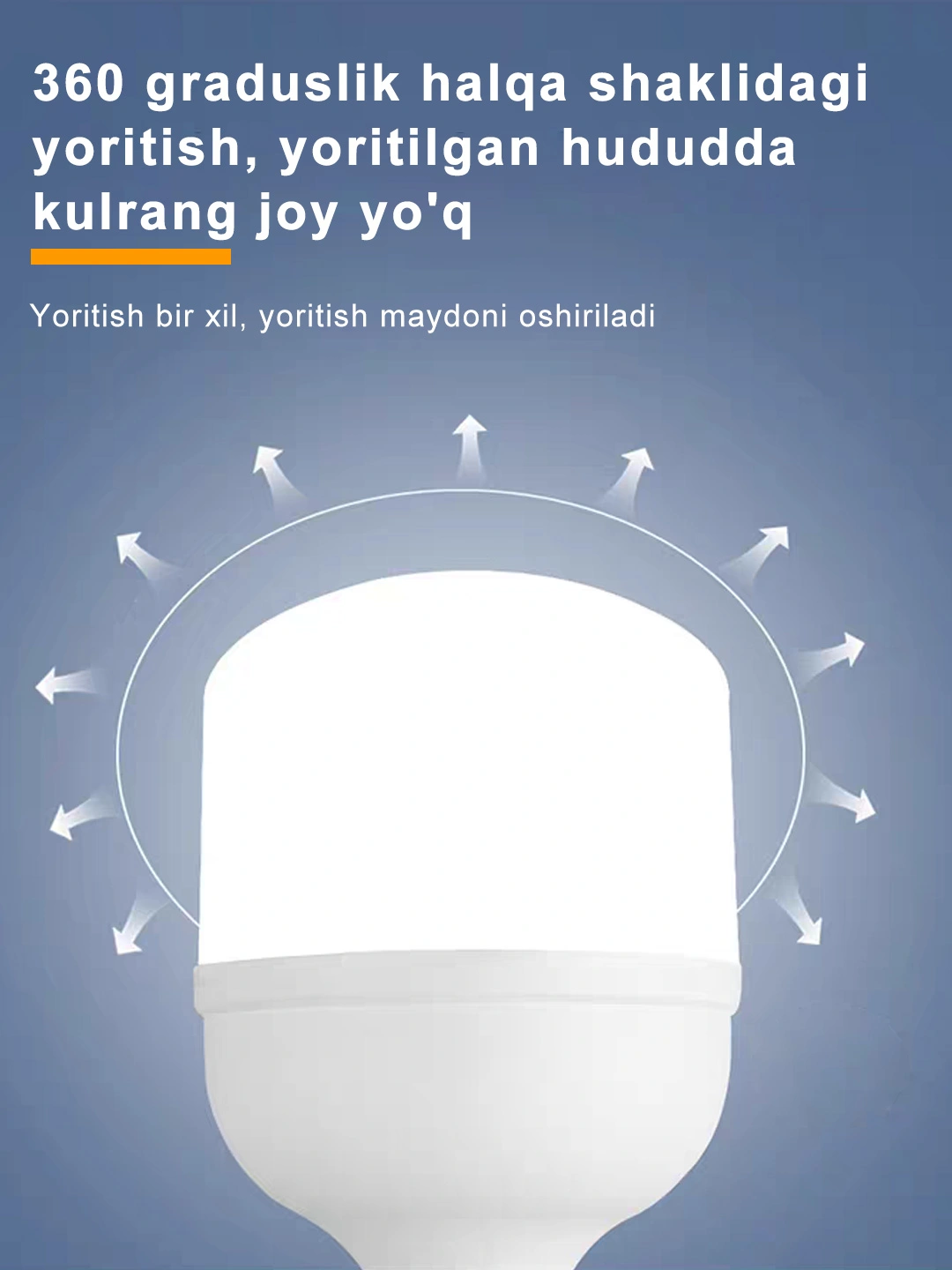 Kuchli LED Lampochka E27, 6500K Sovuq Oq Yorugʻlik, 20W/30W/40W/50W/60W ...