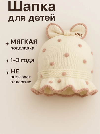 Зимняя шапка панама для девочек, размер 48–52 — KIDCITY-PANAMAQISHKI-РОЗОВ-Freesize