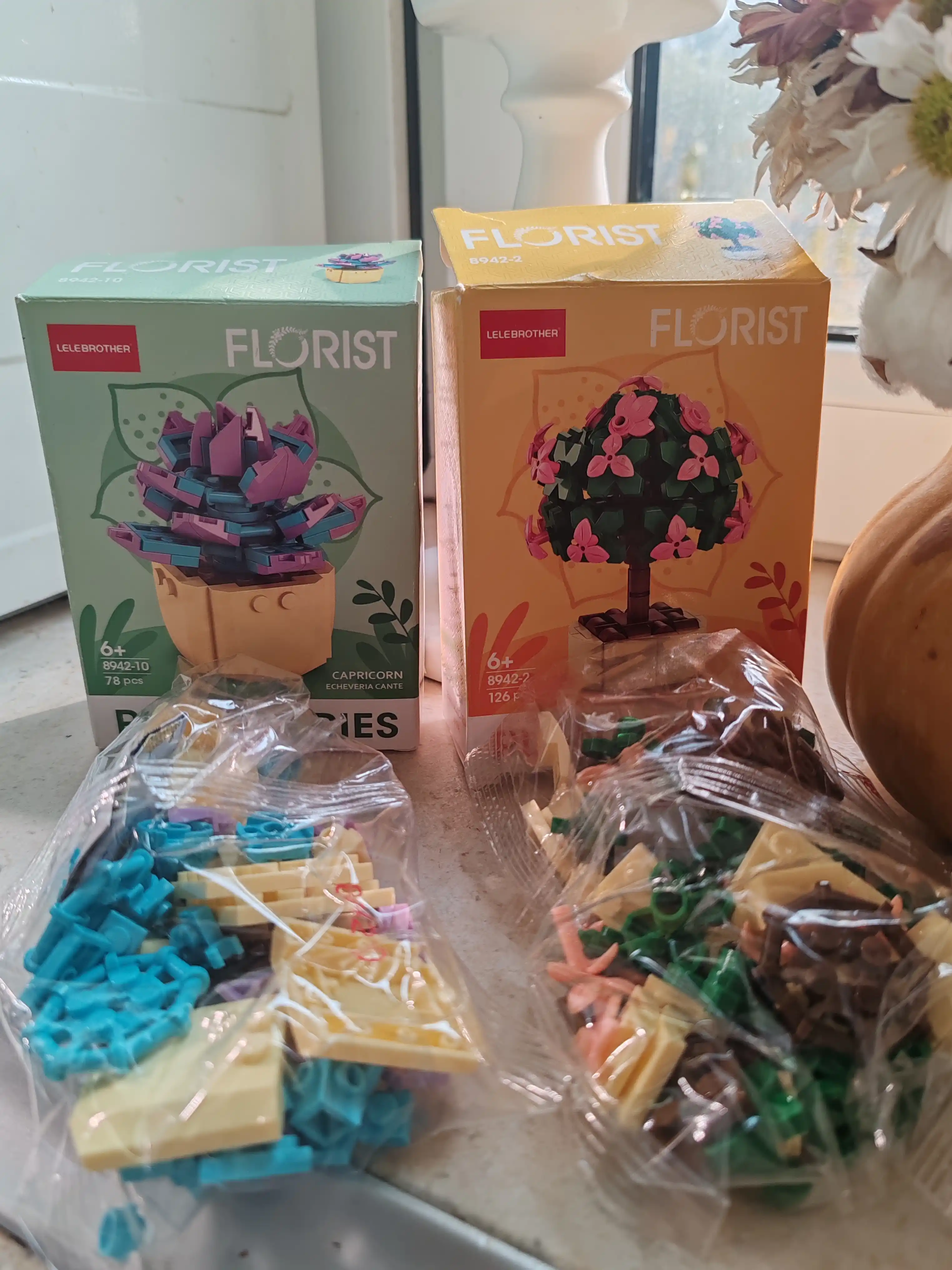 Konstruktor Lego gullar 3D Mini bloklardan, o‘simlik konstruktori