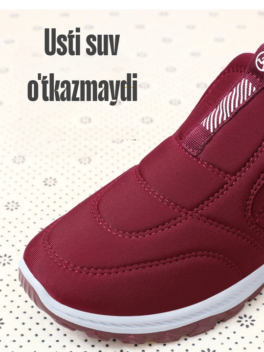 Qalin krossovkalar ayollar uchun, 1 o'lchamga kichik, mo'ynali, qishki
