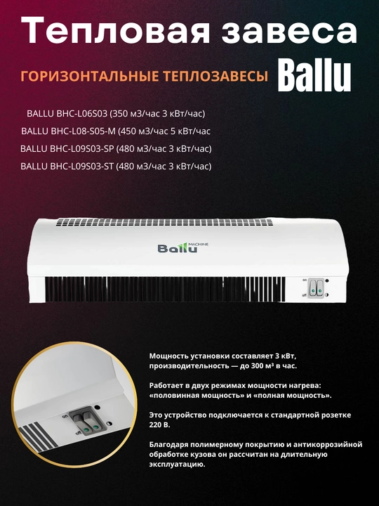 Ballu WarmFlow, qulaylik va issiqlikni birlashtiruvchi havo pardasi - 