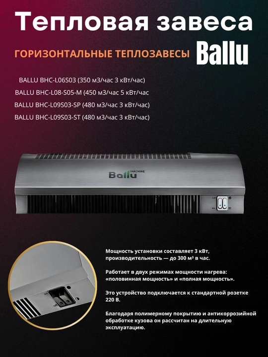 Ballu WarmFlow, qulaylik va issiqlikni birlashtiruvchi havo pardasi - 