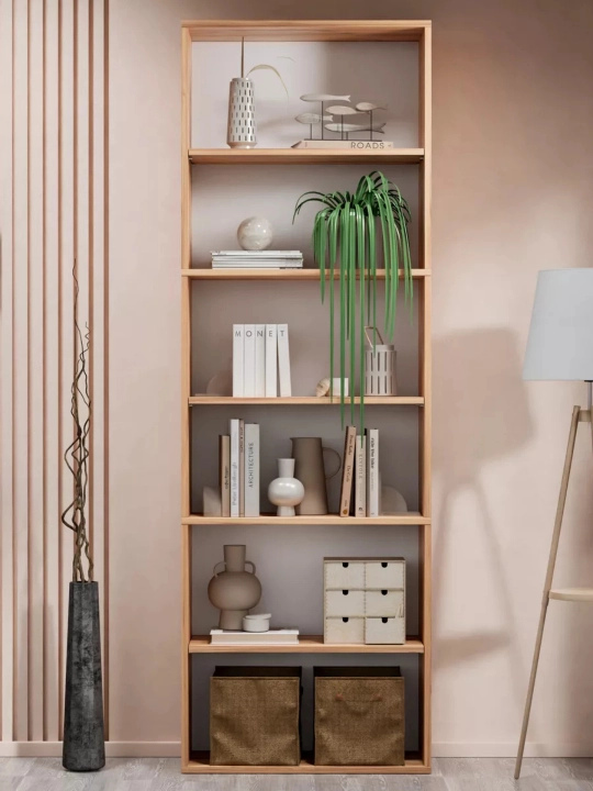 Современный книжный стеллаж с открытыми полками 180x60x24