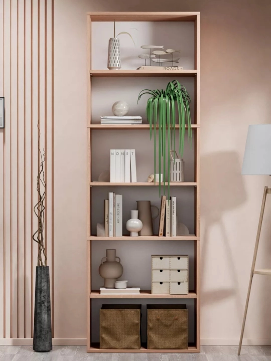 Современный книжный стеллаж с открытыми полками 180x60x24