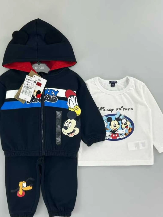 Детский спортивный комплект Disney: кофта на молнии + футболка + брюки - 
