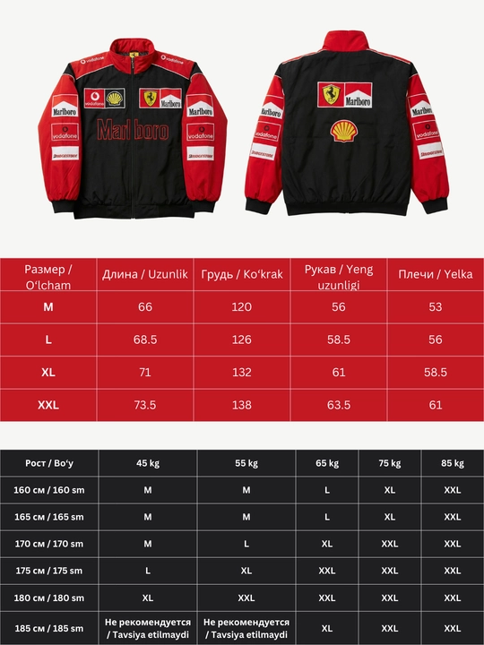 Miyo f1 racing qishki sport kurtkasi — qizlar va yigitlar uchun