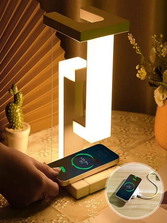 Aqlli LED stol chirog‘i simsiz telefon zaryadlash funksiyasi bilan, zamonaviy tungi lampa