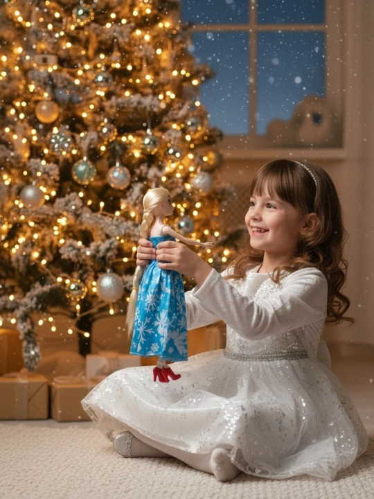 "Qor malikasi Elza" qo‘g‘irchog‘i, Elza va Anna, sovg‘a qadog‘i - 30 sm