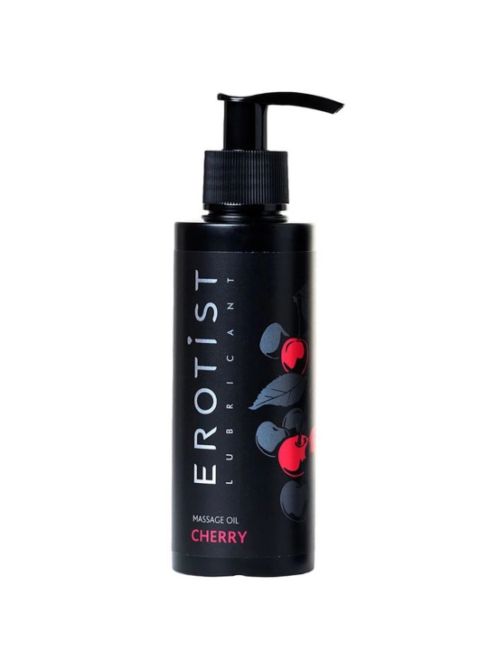 Съедобное массажное масло Erotist Cherry, с ароматом вишни, 150 мл - 
