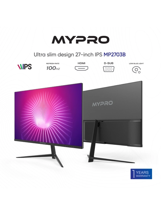 MYPRO 27 MP2703B 100HZ IPS monitori - IPS va 100 Gs bilan yuqori sifatli 27 dyuymli monitor - 