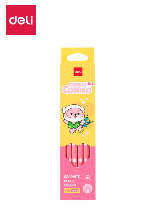 Карандаш, 12 штук, HB с ласт. EC068-HB Deli, 068-HB-EC-12 - 