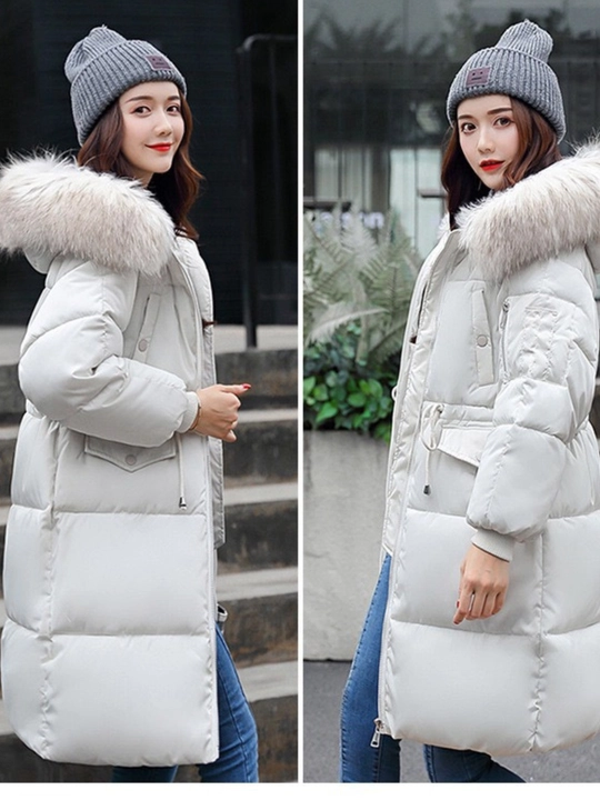 Kurtka ayollar uchun, issiq uzun kurtka - EllyFashion kapyushonli, qishki oversize puxovik