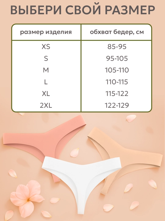 Ayollar string trusiklari, choksiz, nafas oluvchi, 3 ta to‘plam