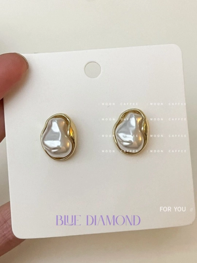 Серьги для женщин, легкие и гладкие — BLUED-0000030-ПУДР