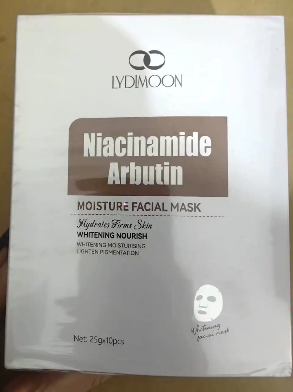 LIDIMOON Niatsinamid matoli yuz niqobi 10 dona/quti, namlovchi, yuz xiraligini yo'qoladi