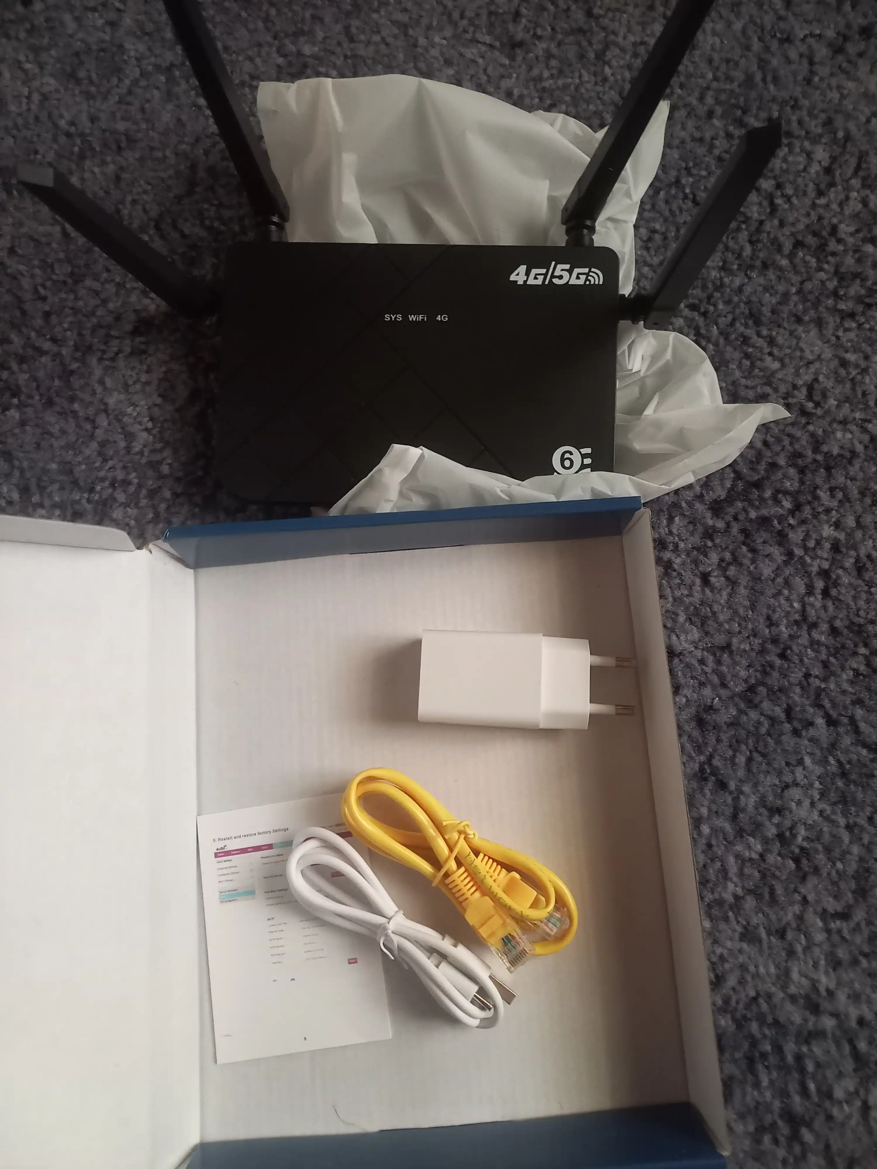Wi-Fi router CPE, 3G, 4G+, SIM karta bilan ishlidi
