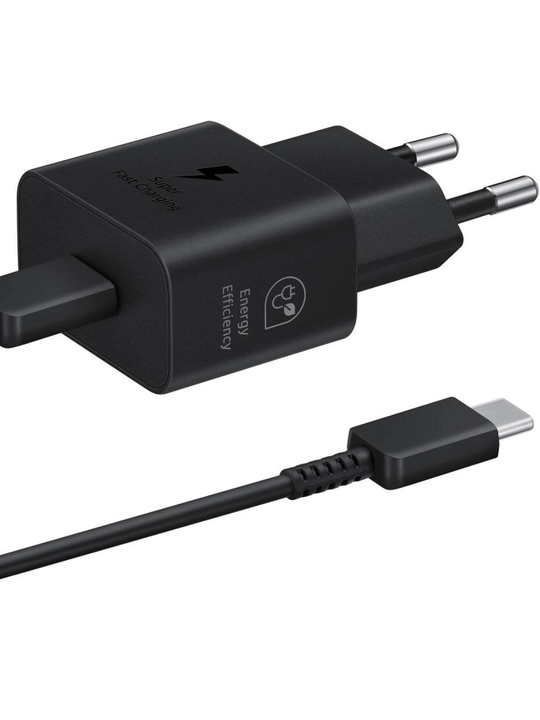 Блок питания Samsung Type-C, мощностью 25 Вт, с кабелем и зарядным устройством USB-C