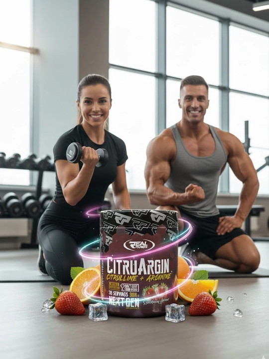 REAL PHARM CITRUARGIN – PUMP Energiya uchun L-Sitrullin  L-Arglinin kuchli kompleksi, 300 g