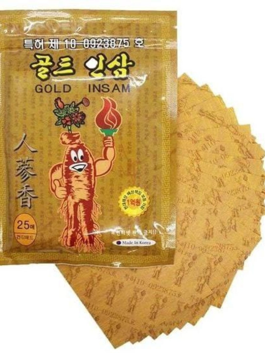 Gold Insam jenshenli plastirlar, yallig‘lanishga qarshi, og‘riq qoldiruvchi, 25 dona - 