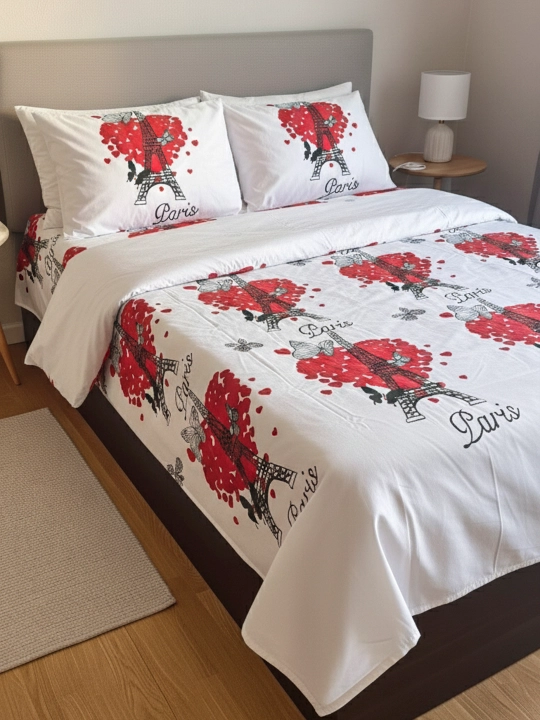 Комплект постельного белья: двуспальный 220×225 см, односпальный 220×150, наволочки 70×50
