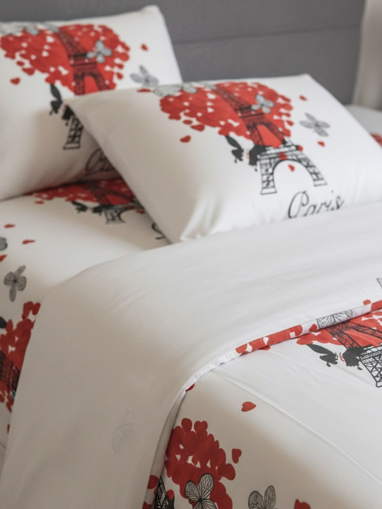Комплект постельного белья: двуспальный 220×225 см, односпальный 220×150, наволочки 70×50