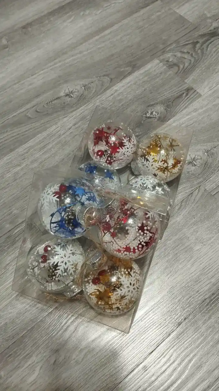 Елочные игрушки, новогодние украшения на елку, декоративный набор шаров