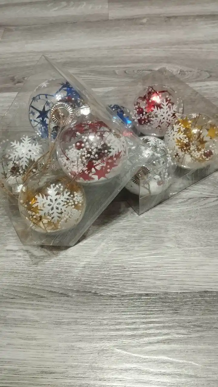 Елочные игрушки, новогодние украшения на елку, декоративный набор шаров