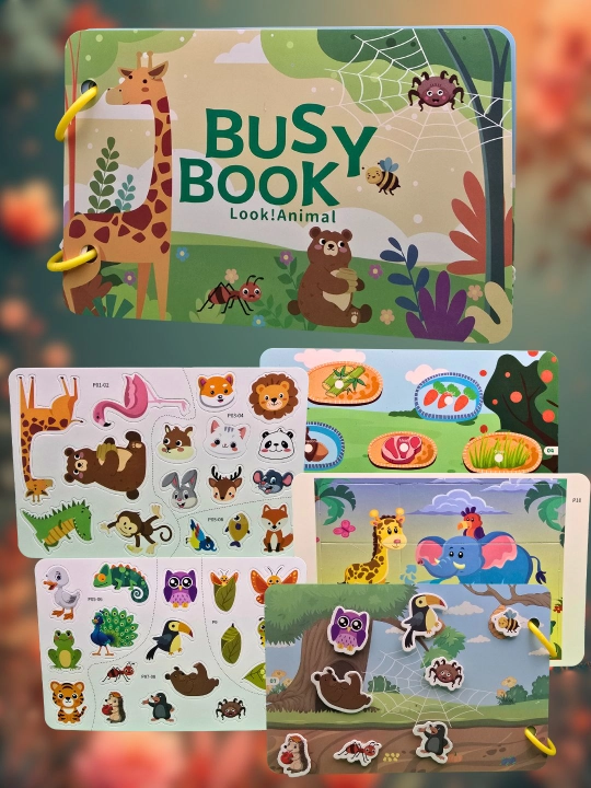 Развивающий Busy Book для детей — стикеры, пазлы, задания