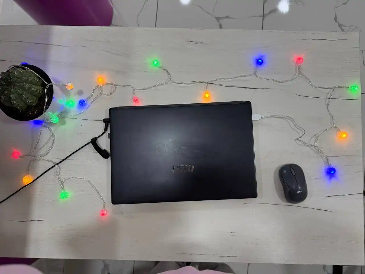 "Shariki" yangi yil LED girlyandasi, USB, archaga, derazaga, 3, 6, 10 metr