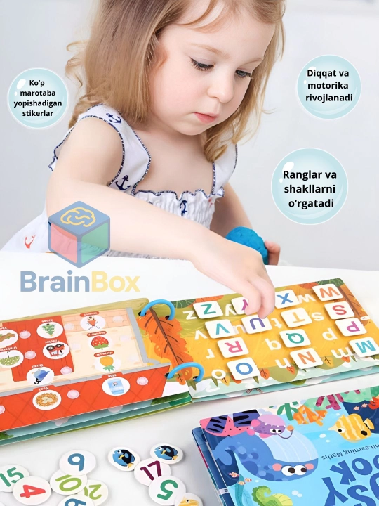 Развивающий Busy Book для детей — стикеры, пазлы, задания