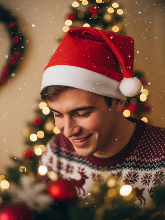 Rojdestvo qalpoq, Santa Claus pom pom shapka kattalar va bolalar uchun