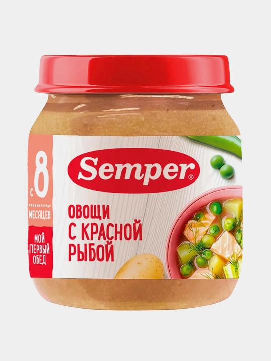 Пюре Semper овощи с красной рыбой, 100 г - 