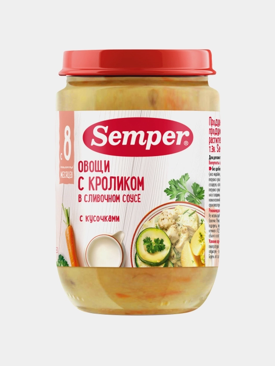 Semper pyuresi qaymoqli qaylada quyon go‘shti bilan 8 m+ 190 g - 