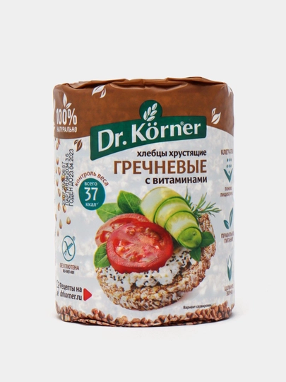 Хлебцы Dr.Korner, хрустящие злаковые, без сахара, 100 г — TOUCHOM-DRCORNERXLEBCI-КОРИЧН