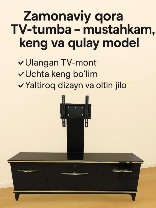 Televizor uchun qora podstavka - 