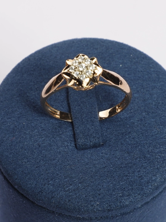 GOLD HOUSE D27A modeli tilla taqinchoq — uzuk , fianit toshli
