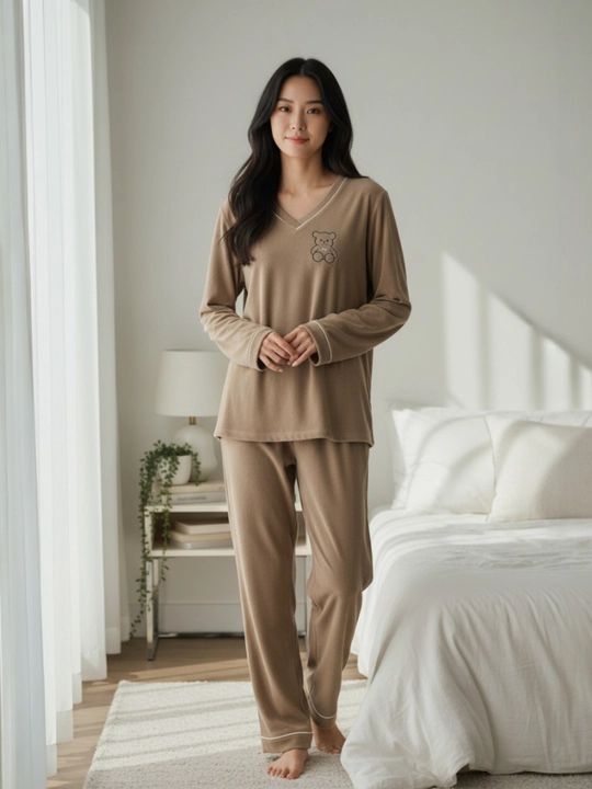 Ayollar uchun shimli pijama, bosma naqsh, uy kostyumi, o‘lchami M-XXL