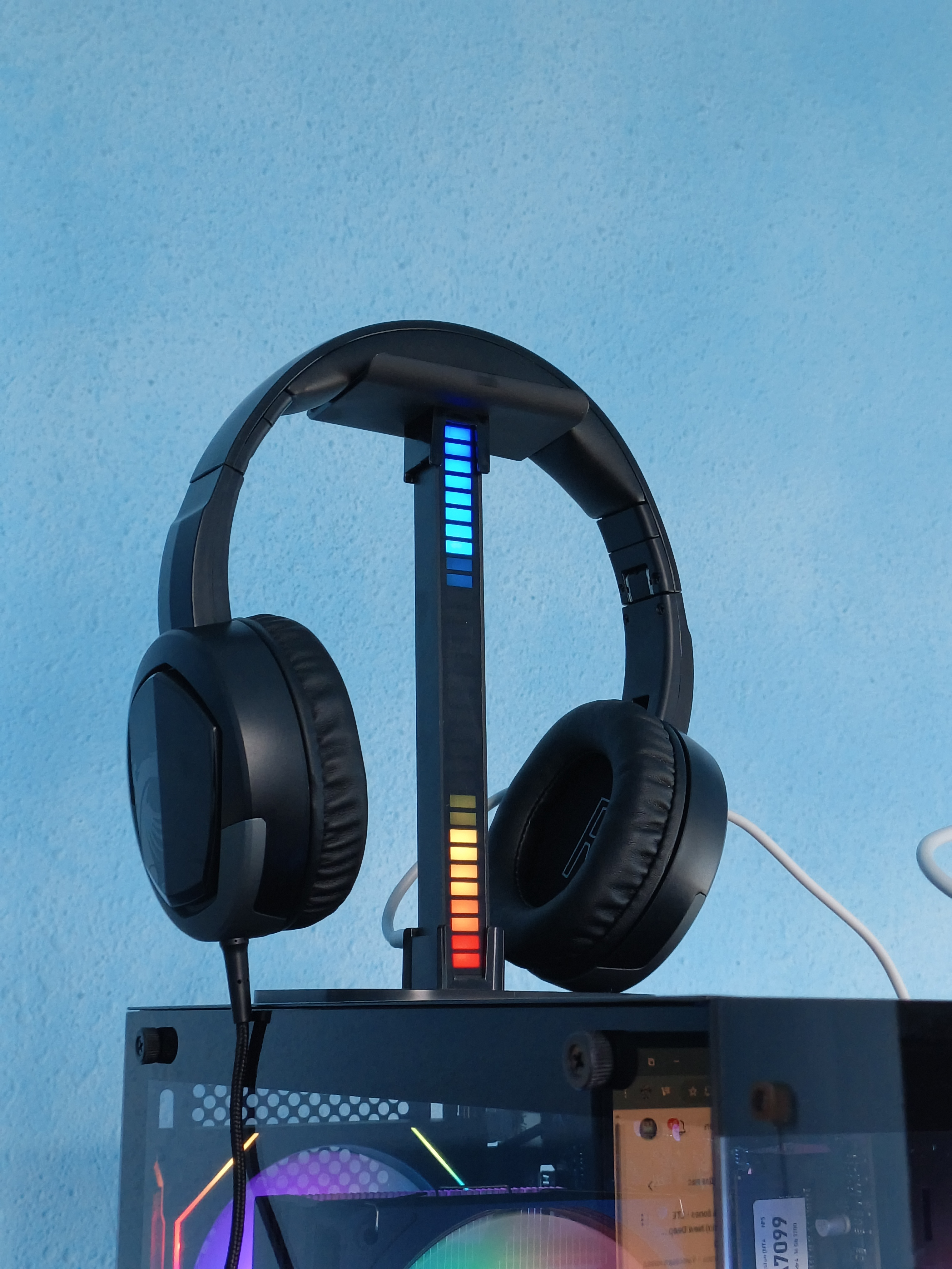 Подставка для игровых наушников с RGB подсветкой и USB портами, держатель