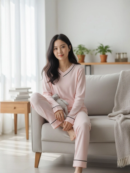 Ayollar uchun shimli pijama, bosma naqsh, uy kostyumi, o‘lchami M-XXL