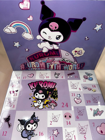 Адвент-календарь, игрушки для девочек, мальчиков Kuromi, Hello Kitty, Stitch, Huntrix, Minecraft