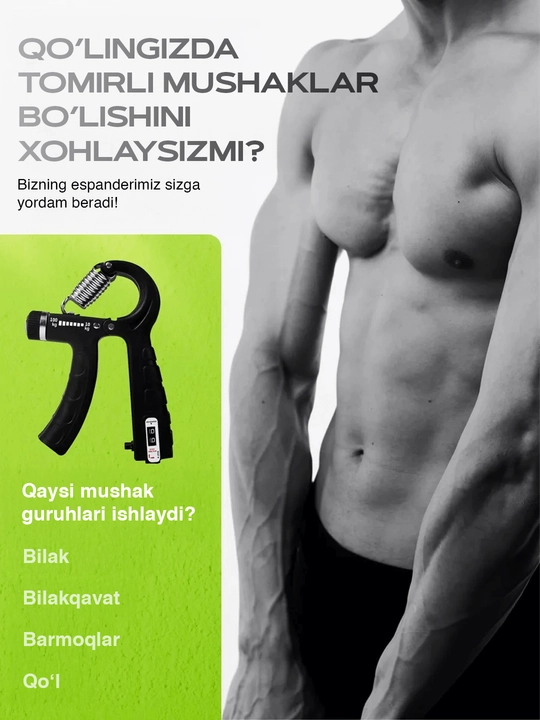 Regulyatorli espander qo'l barmoqlari va bilak mashqlari uchun 10 - 100 kg