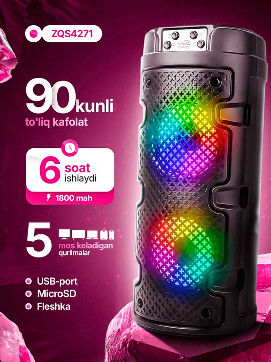 Kalonka karaoke, Bluetooth simsiz portativ dinamik, mikrofonli musiqa kalonkasi