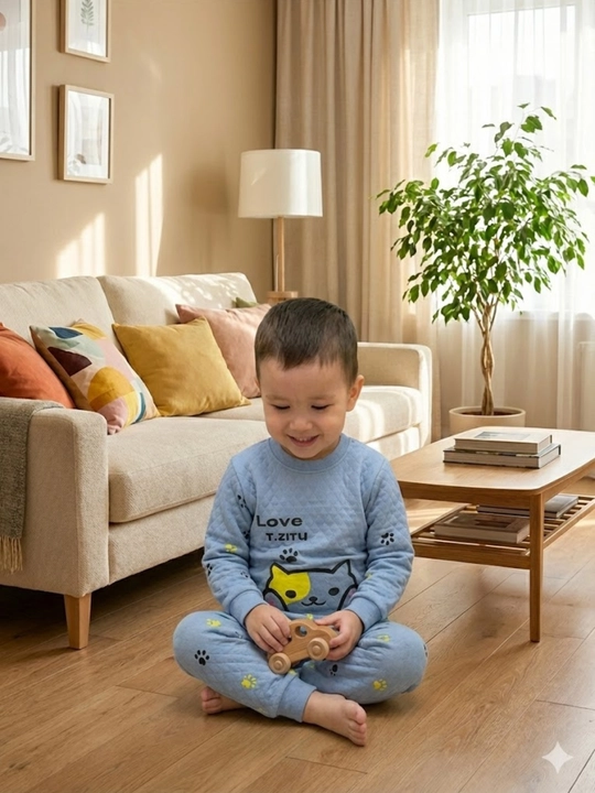 Kuz-qishgi issiq pijama bolalar uchun — o‘g‘il va qizlar uy kiyimi